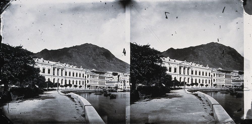 Waterfront, Hong Kong. Photograph, 1981, from a negative by John Thomson, 1868/1871.