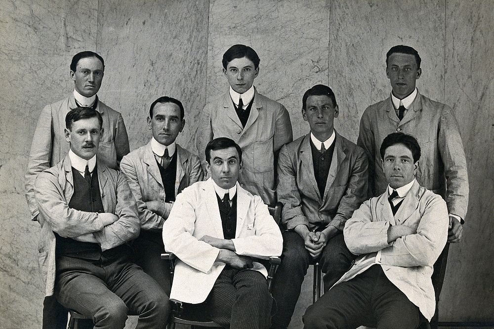 Charing Cross Hospital: a portrait of house surgeons. Photograph, 1906.