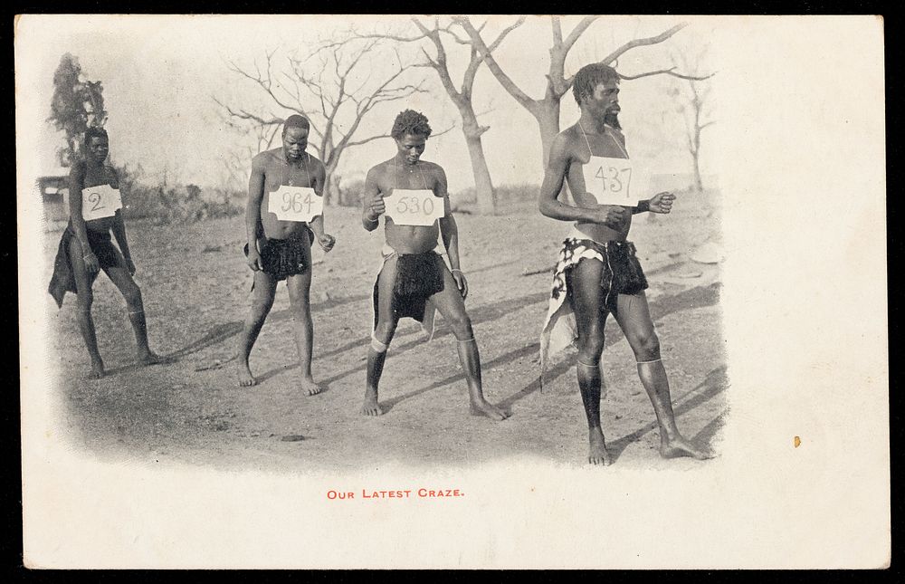 Four African men competing walking Free Photo Illustration rawpixel