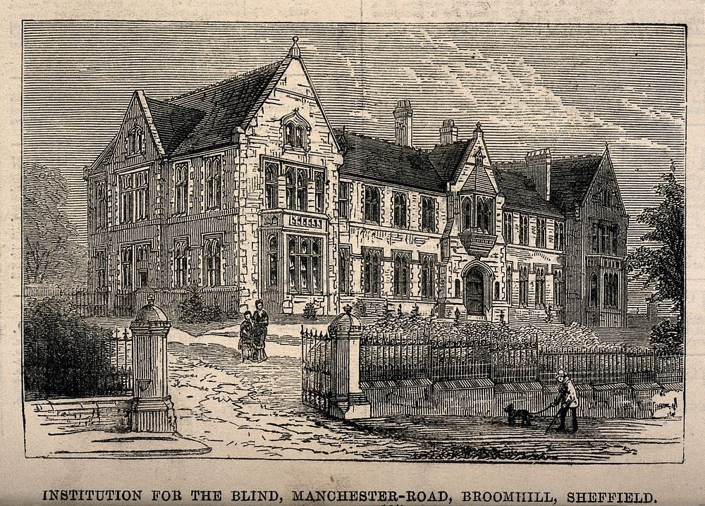 Institution for the Blind, Sheffield, Yorkshire. Wood engraving.
