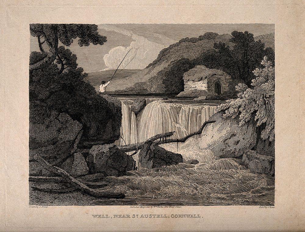 Well, St. Austell, Cornwall. Etching by J. Rowe, 1810, after S. Prout.