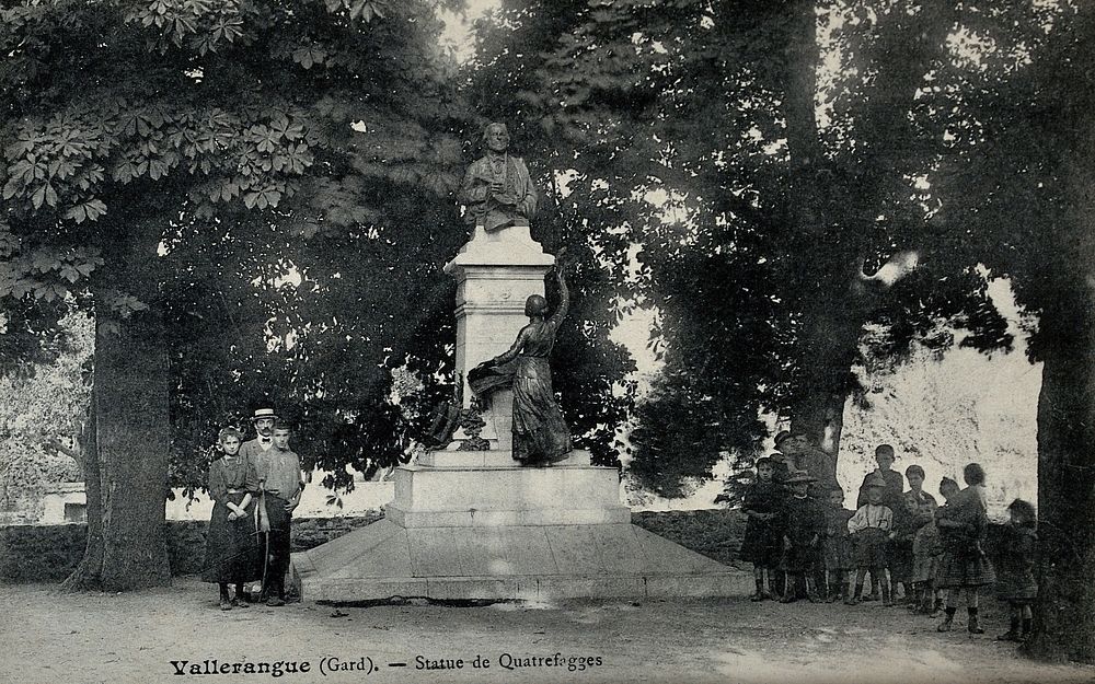 Jean-Louis-Armand Quatrefages de Breau, French naturalist: his statue in the public gardens in Vallerangue, France.…