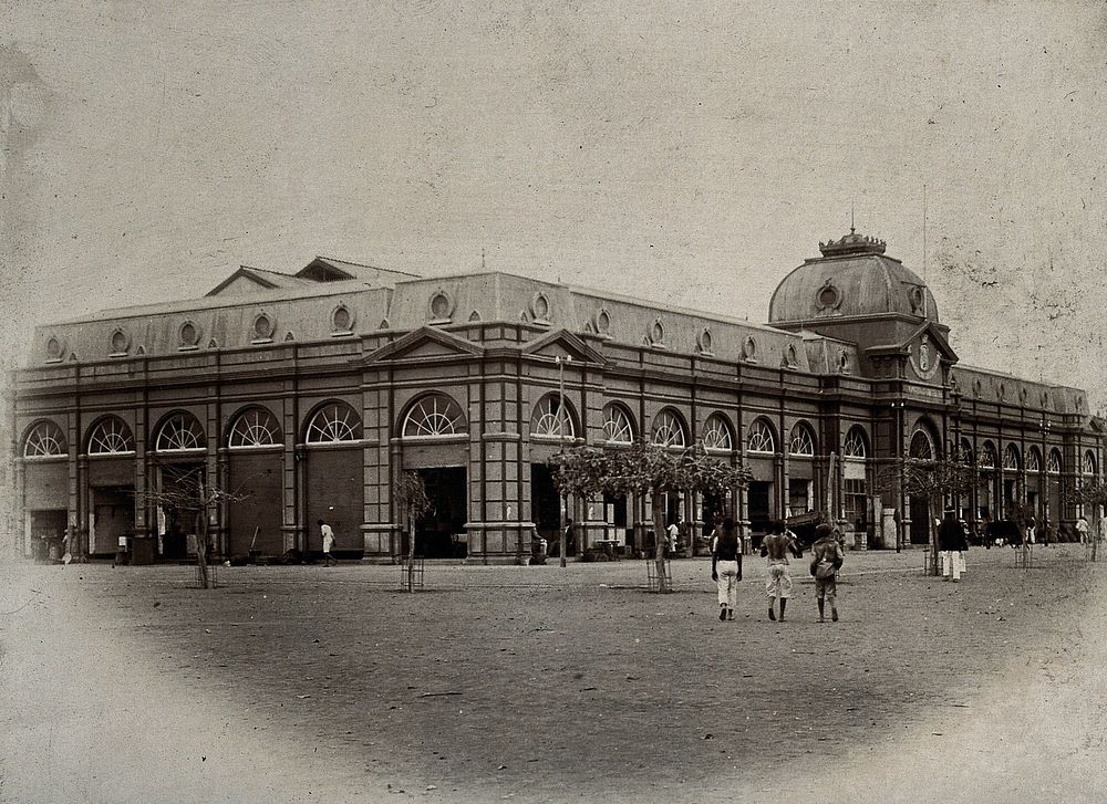 Maputo (formerly Lourenço Marques), Mozambique: the market building, exterior. Photograph, ca. 1900.