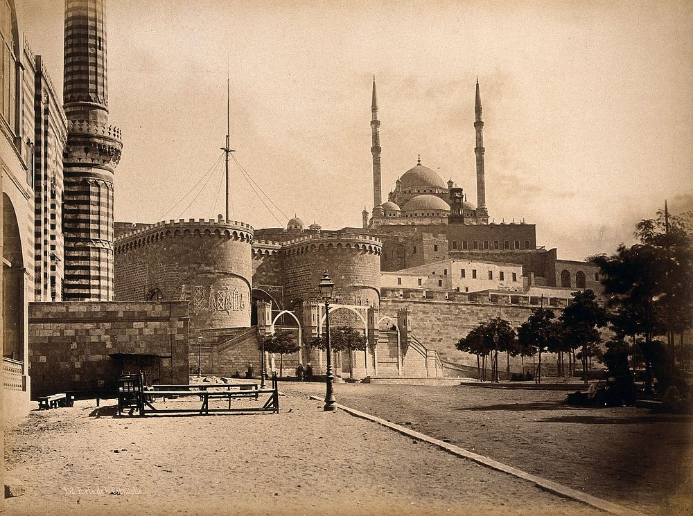 Mohamed Ali mosque and citadel, Cairo, Egypt. Photograph by Pascal Sébah , ca. 1870.