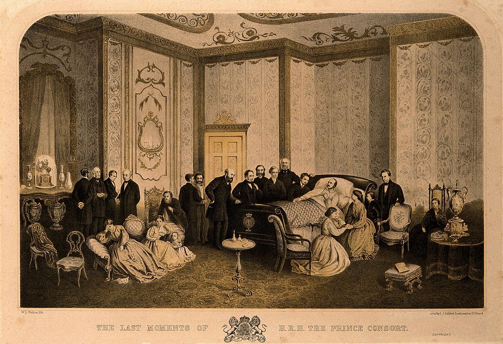 Albert, Prince Consort, on his deathbed at Windsor Castle, with members of the royal family and the royal household in…