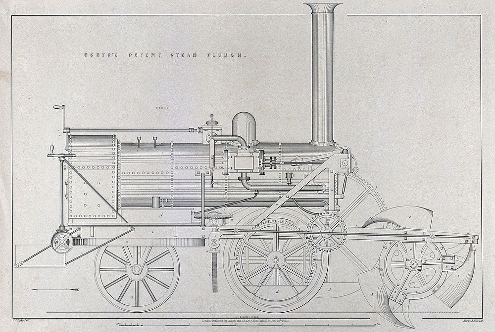 Usher's patent steam plough.