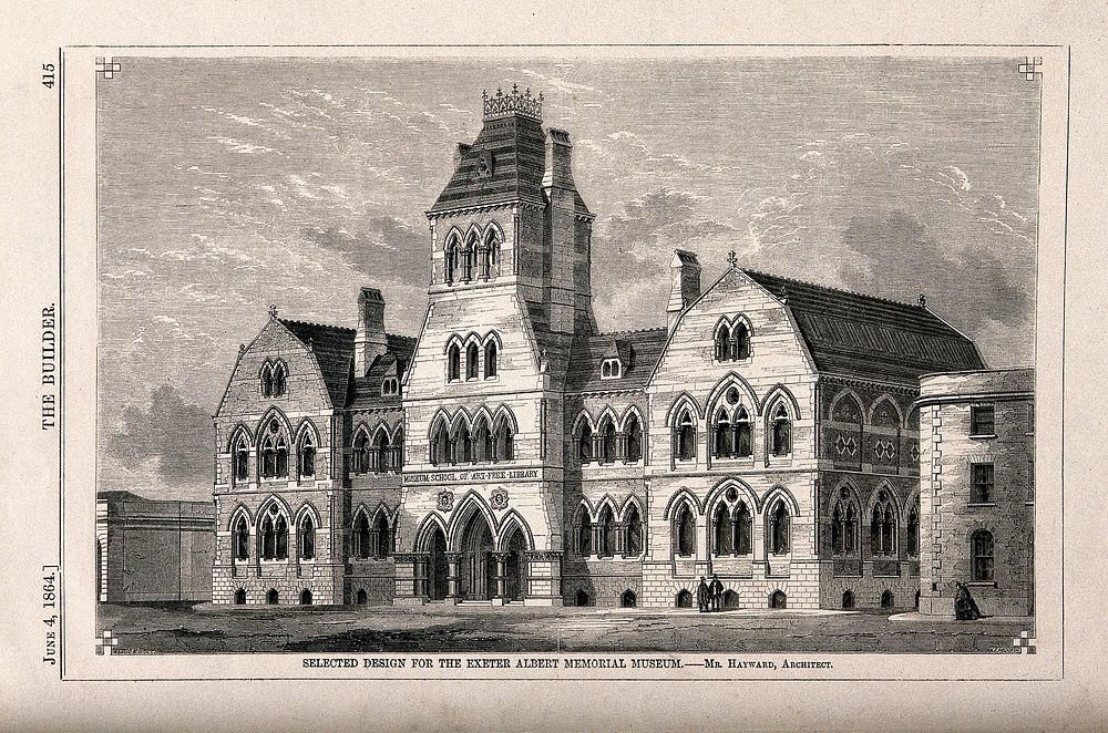 The Albert Memorial Museum, Exeter. Wood engraving by W.E. Hodgkin, 1864, after B. Sly after J. Hayward.