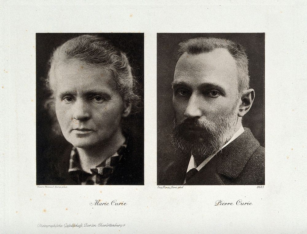 Marie Curie and Pierre Curie. Photogravure after Henri Manuel and Eugene Pirou.