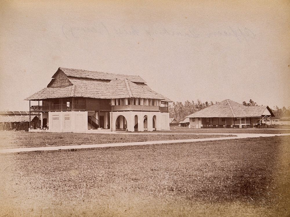 Malaya: the officers' mess and major's quarters on Penang Island. Photograph by J. Taylor, 1880.