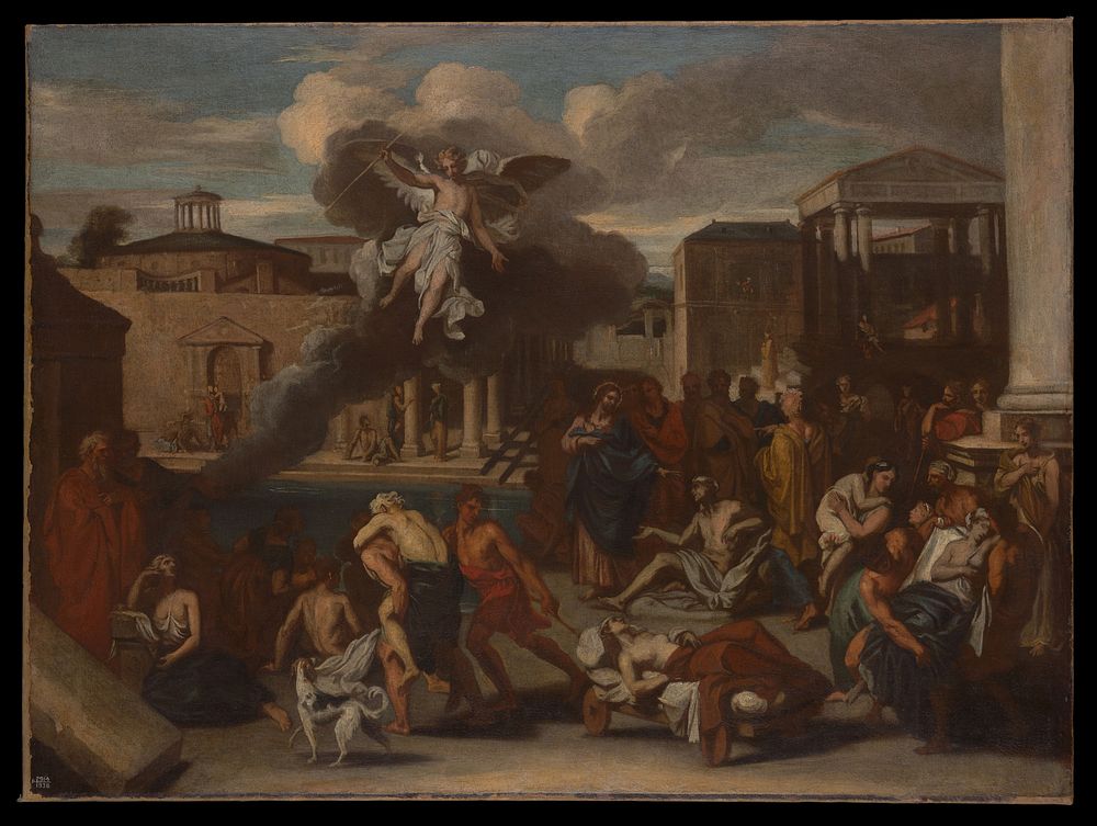 The pool of Bethesda. Oil painting by L. Chéron, ca. 1683.