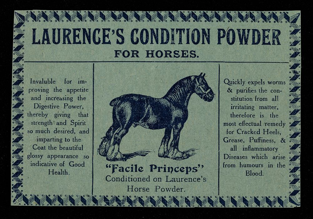 Laurence's condition powder for horses.