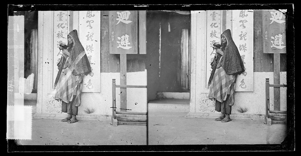 Hong Kong: a mendicant priest. Photograph by John Thomson, 1869.