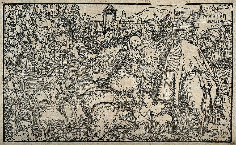 Job. Woodcut attributed to the Petrarch Master, 1539.