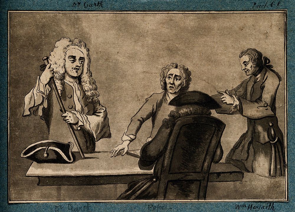 Men playing draughts in Button's Coffee-House, London, ca. 1720. Aquatint by S. Ireland after W. Hogarth.