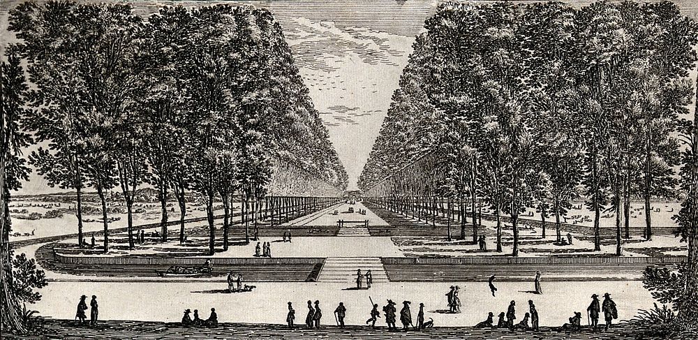 The path to the castle of Coffri. Etching by I. Silvestre.