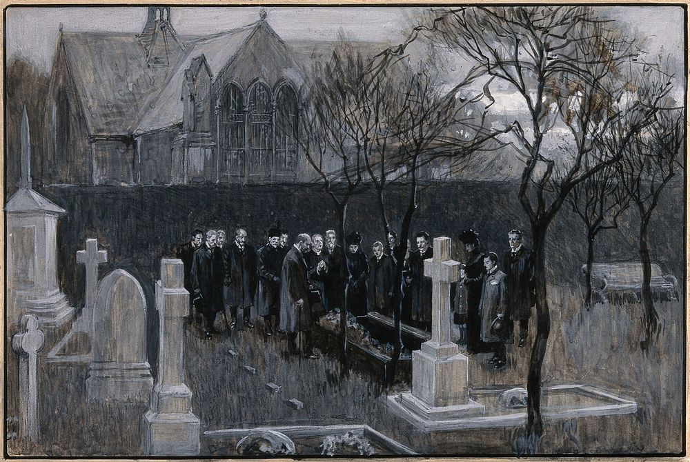 The funeral of Sir Hector MacDonald in Edinburgh. Gouache drawing by F. C. Dickinson after J. Faulds.
