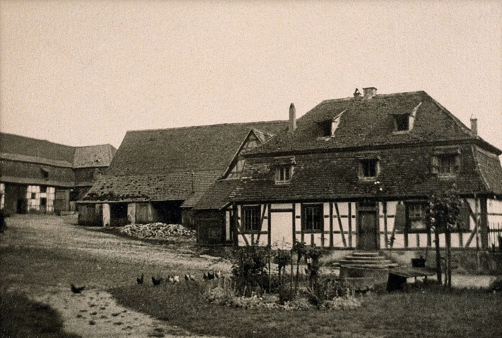 The farm and laboratory of J.B. Boussingault in Pechelbronn, France. Photograph.