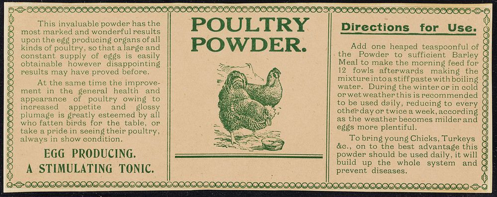 Poultry powder.