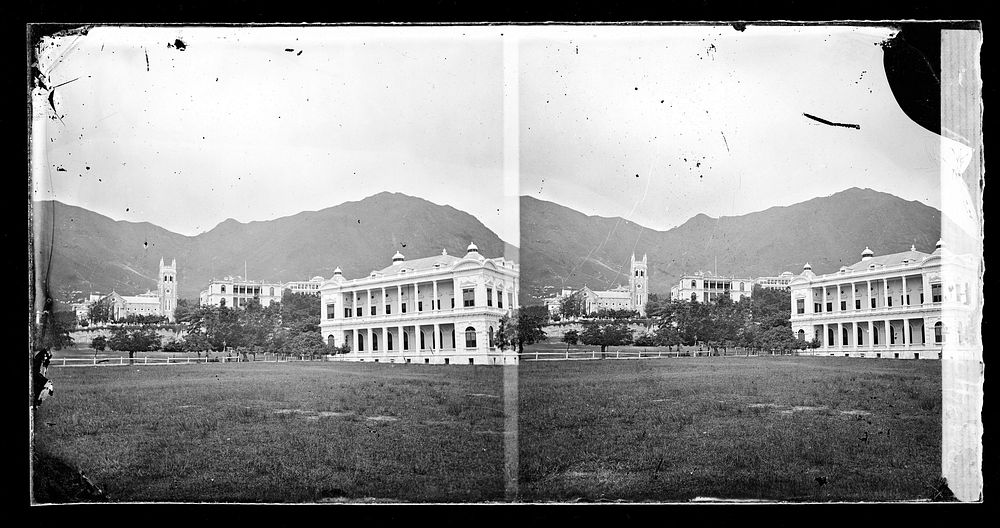 City Hall and neighbouring buildings, Hong Kong. Photograph by John Thomson, 1868/1871.