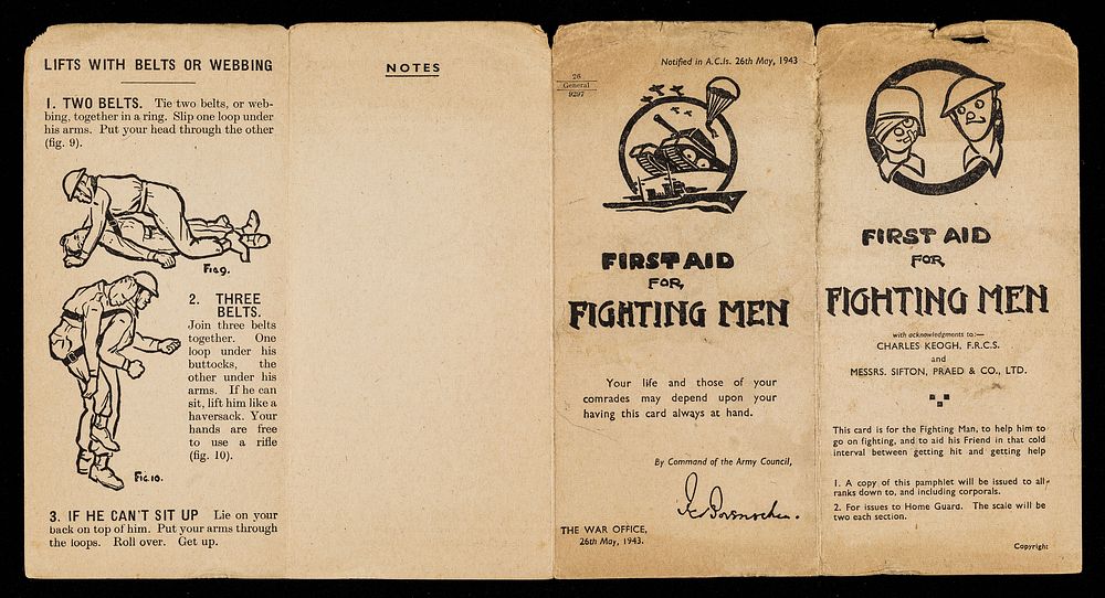 First aid for fighting men : your life and those of your comrades may depend upon your having this card always at hand / by…