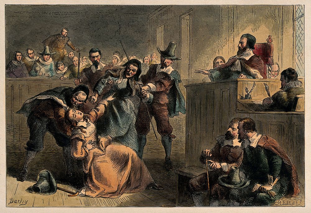 Bacon's rebellion, Virginia, 1676-1677: Lydia, the wife of the rebel Edmund Cheeseman, faints as he is condemned for treason…