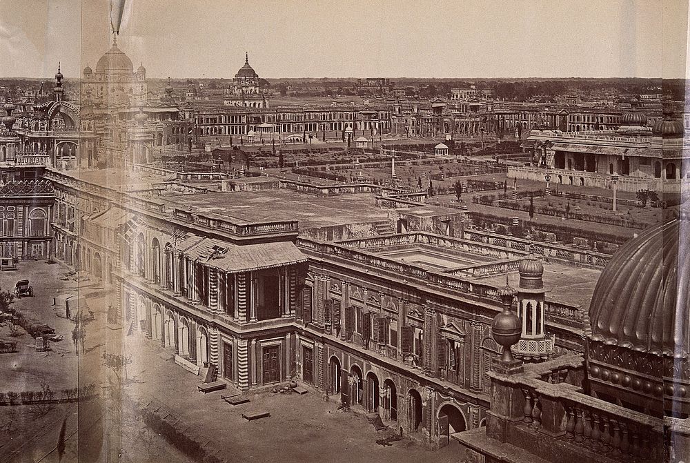 Lucknow, India: panoramic view from the Kaiser Bagh palace: section four. Photograph by Felice Beato, ca. 1858.