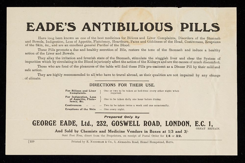 Eade's Antibilious Pills.