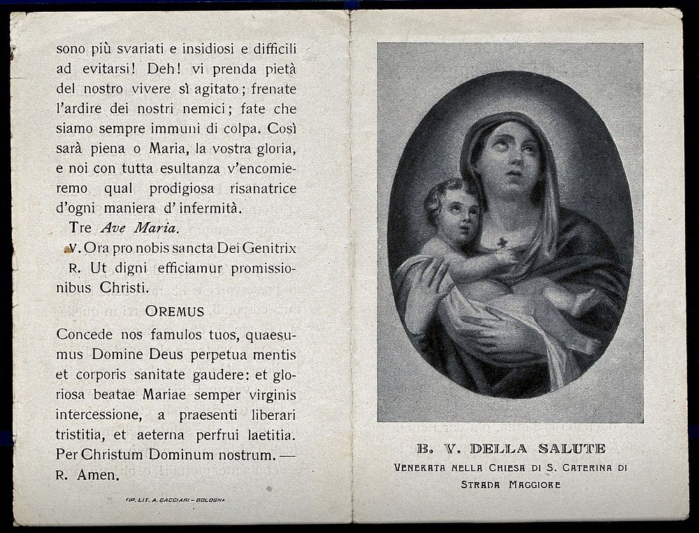 The Virgin of Health in the church of St. Catherine of Strada Maggiore at Bologna. Photogravure.