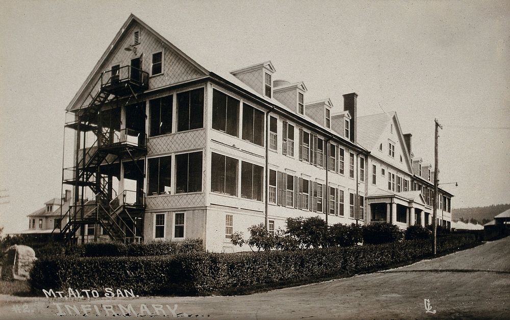 Mount Alto Sanatorium: the infirmary, Franklin County, Pennsylvania. Photographic postcard, ca. 1910.