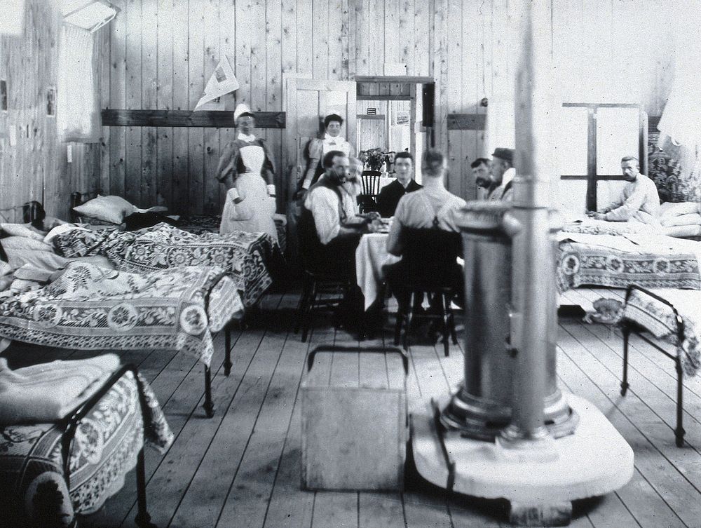 Gloucester smallpox epidemic, 1896: a ward in the isolation hospital. Photograph by H.C.F., 1896.