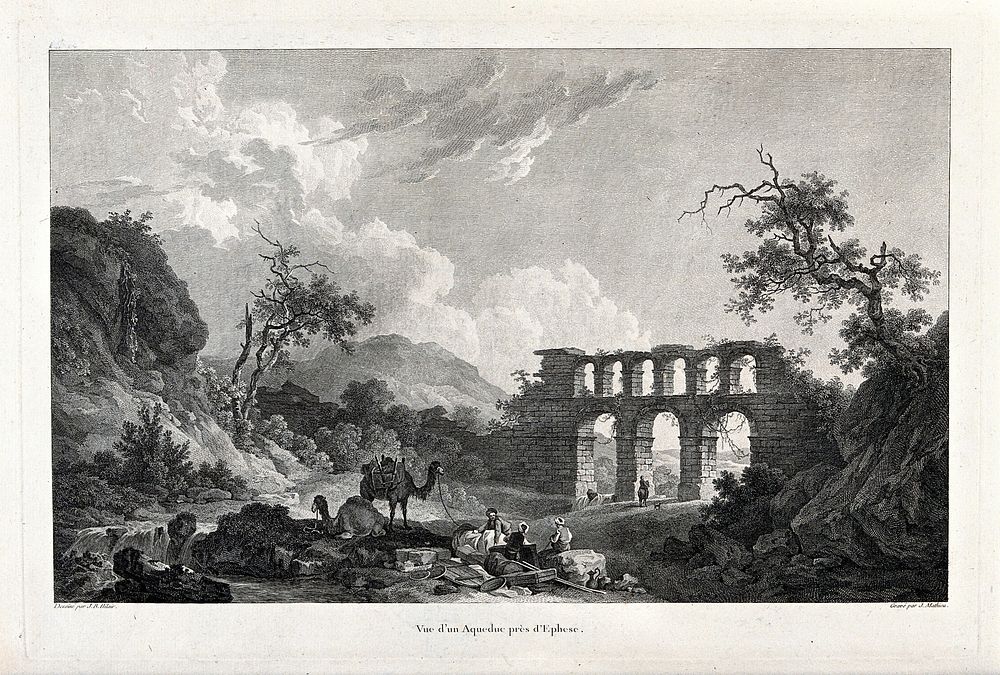 An aqueduct near Ephesus. Engraving by J. Mathieu after J.R. Hilair.