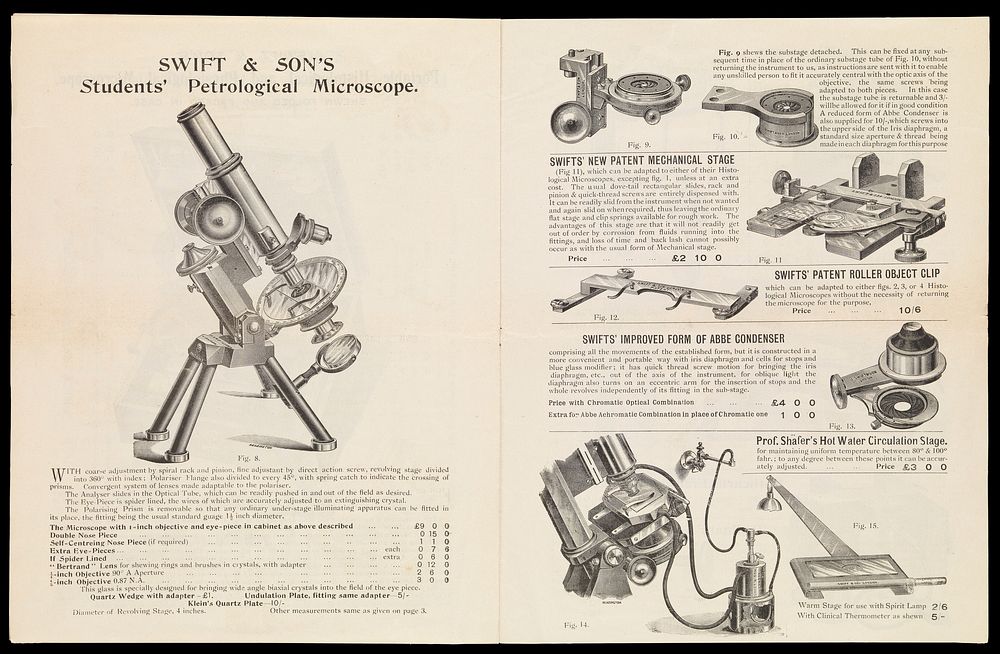 Swift & Son's new patent microscope. Front page of catalogue