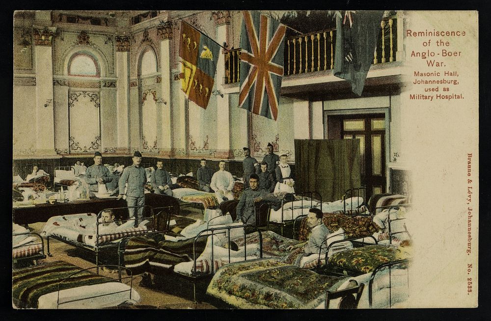 Reminiscence of the Anglo-Boer War : Masonic Hall, Johannesburg, used as military hospital / Braune & Lévy.