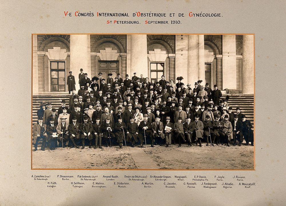 Fifth International Congress of Gynaecology and Obstetrics, St Petersburg, 1910. Photograph.