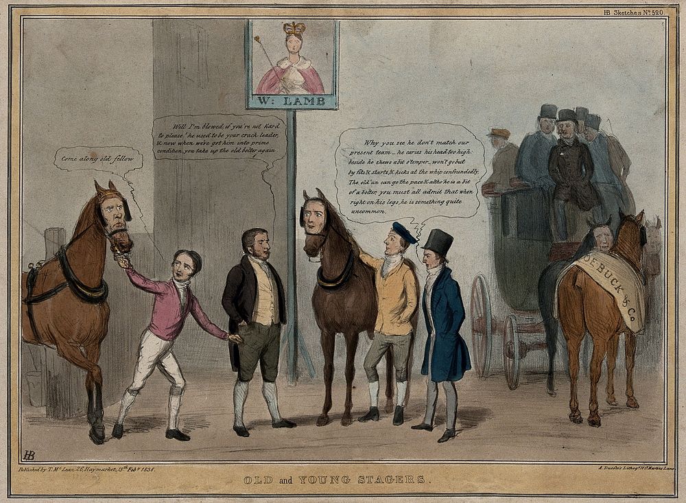 J.A. Roebuck attempts to exchange a horse having the head of Lord Durham for another having the head of Lord Brougham as a…