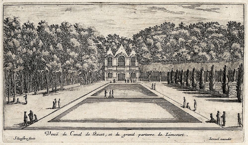 The Canal de l'Escot at Liancourt. Etching by I. Silvestre.