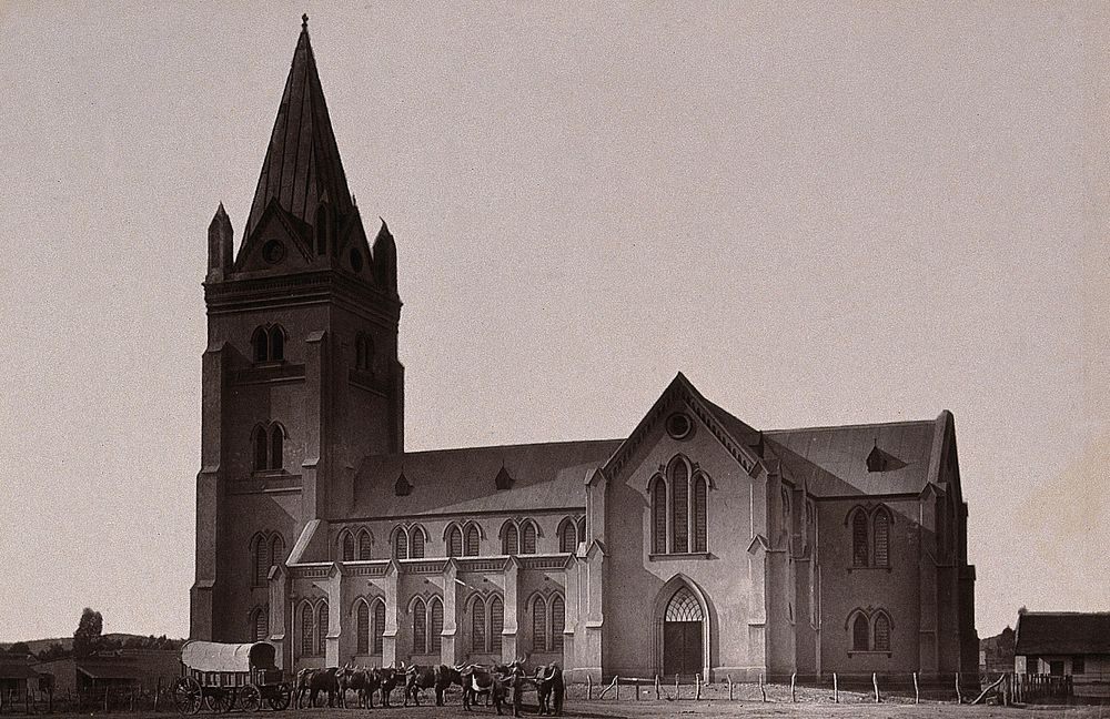 Pretoria, South Africa: the Dutch Reformed Church. Woodburytype, 1888, after a photograph by Robert Harris.