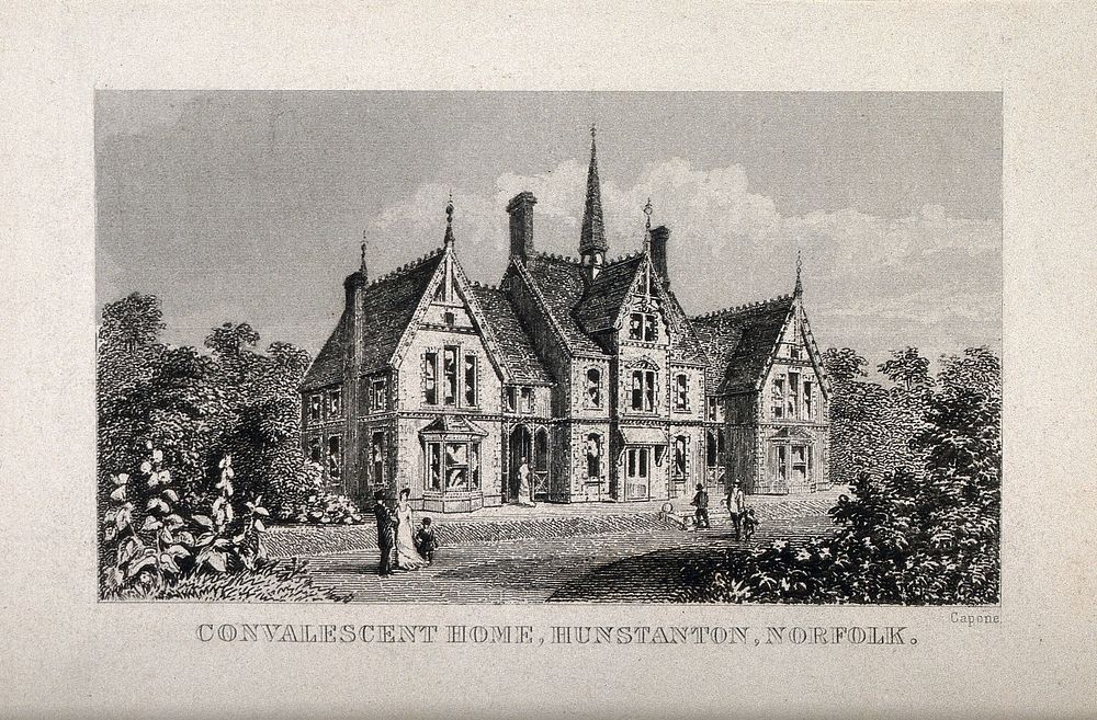 Convalescent Home, Hunstanton, Norfolk. Line engraving by Capone.