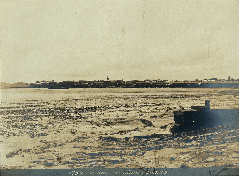 The sewer terminal, Panama. Photograph, ca. 1910.