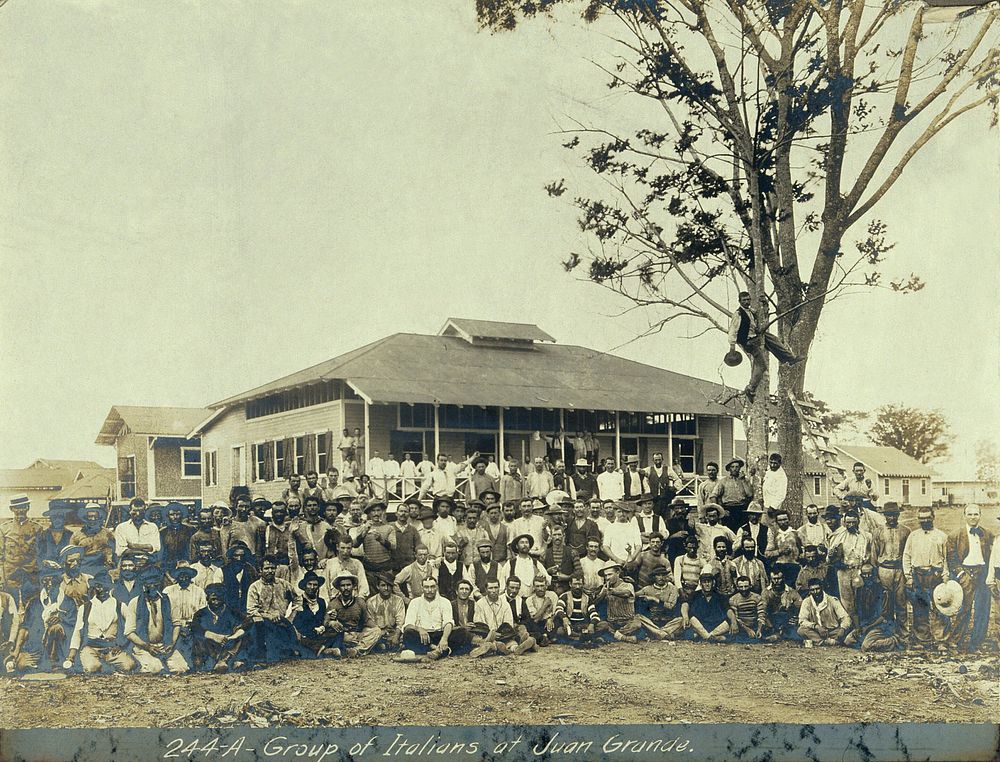 Italian Panama Canal construction workers , Juan Grande. Photograph, ca. 1910.