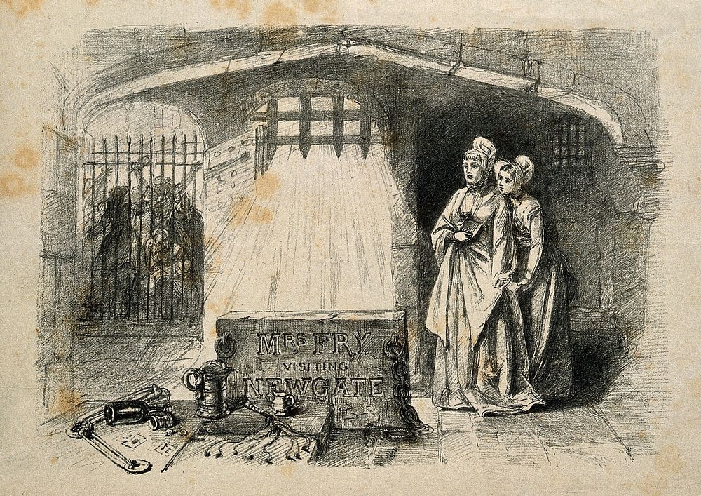 Elizabeth Fry. Reproduction of lithograph.