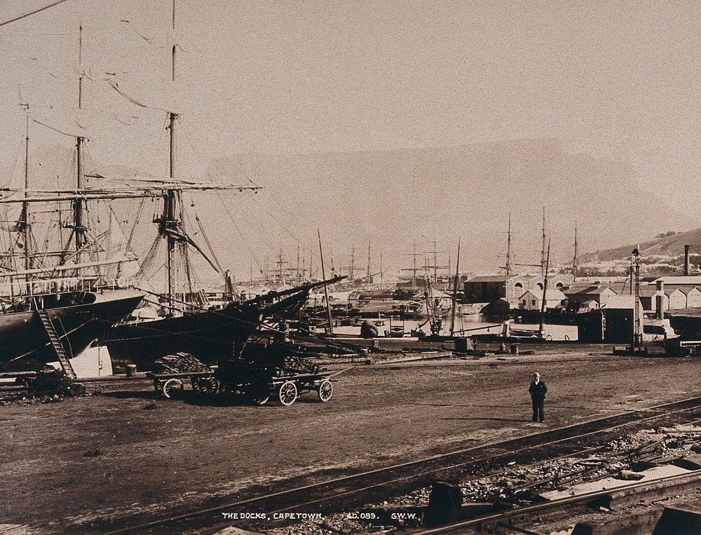 Cape Town, South Africa: The docks at Cape Town. Photograph by George Washington Wilson, 1896.