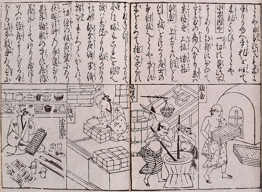Occupations of people of Japan. Woodcuts, ca. 1670.