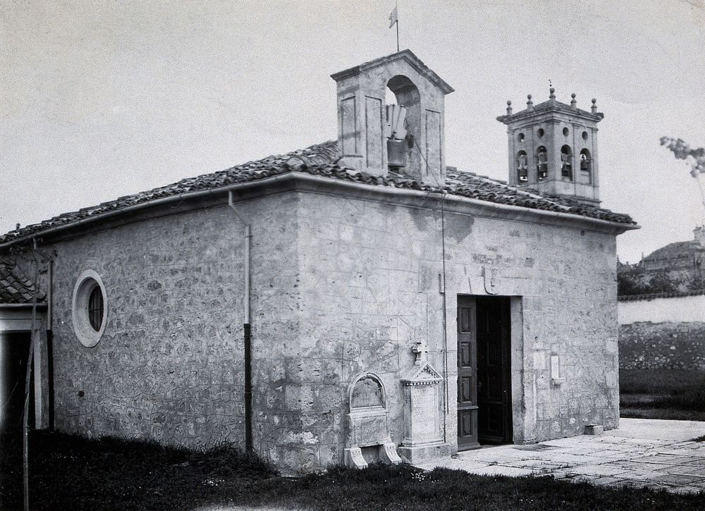 Ermita de San Amaro, Burgos: exterior. Photograph, ca.1900.