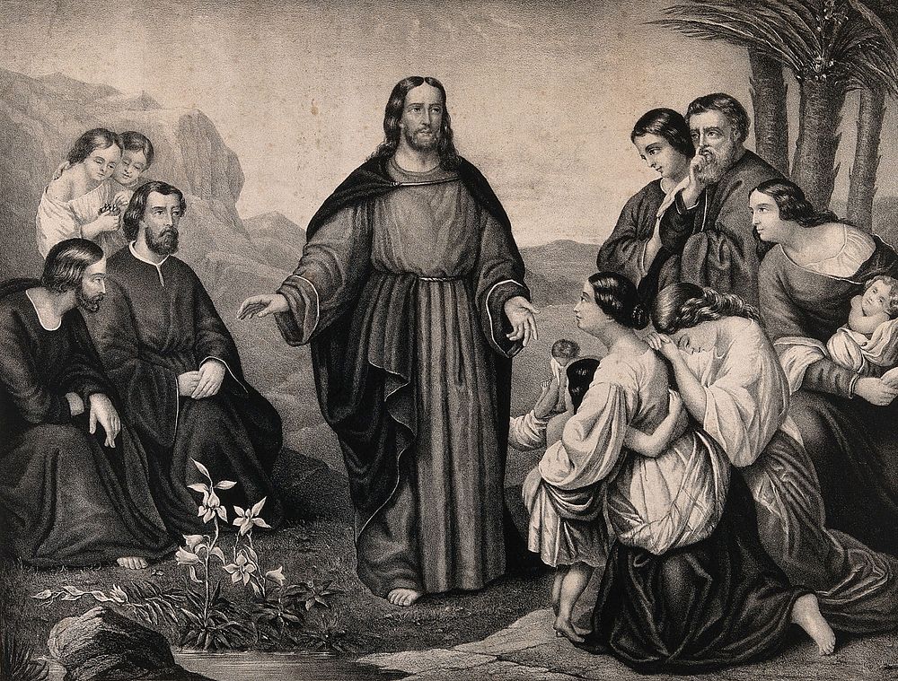 The parable of the lily. Lithograph.