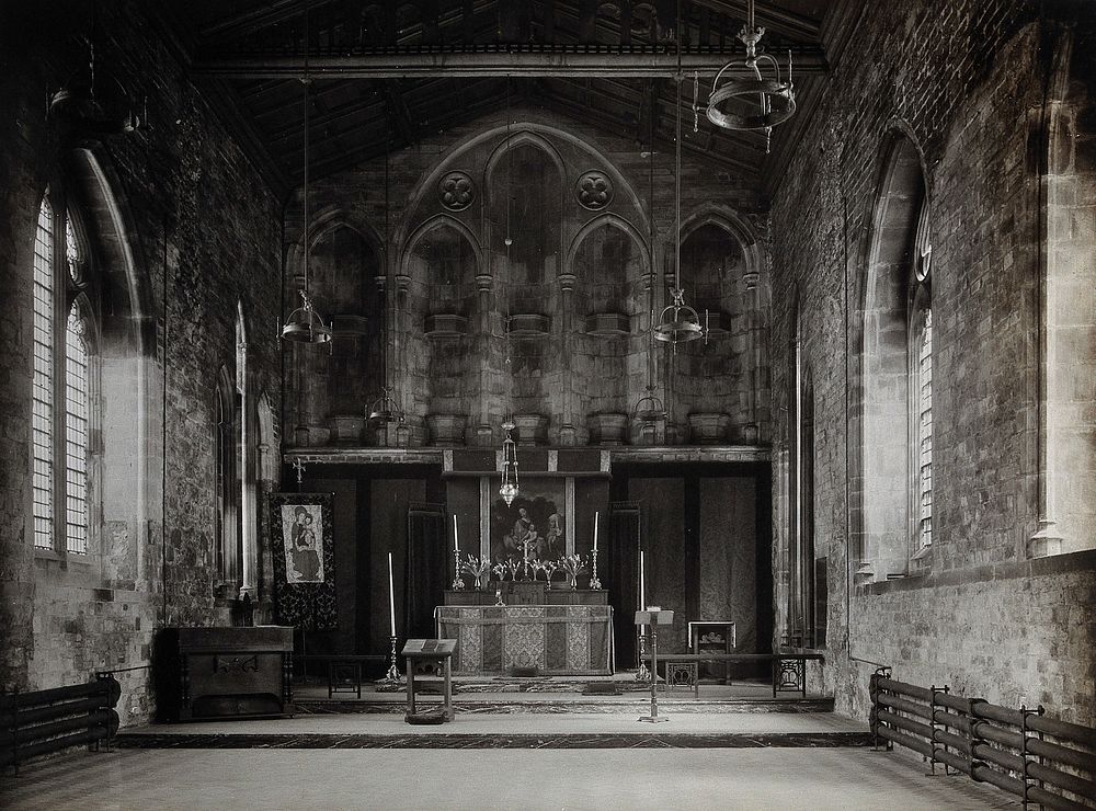 The church of St. Bartholomew the Great; interior of the east end of the Lady Chapel. Photograph by W.F. Taylor.