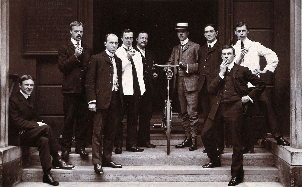 Charing Cross Hospital: resident medical officers. Photograph, 1904.