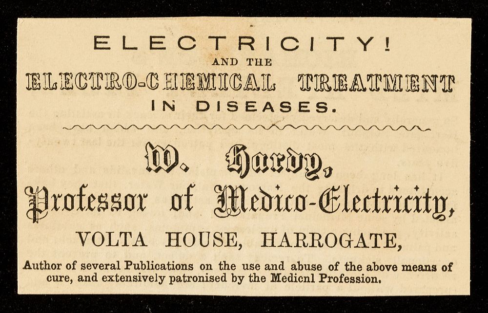 ELECTRICITY! And the Electro-Chemical Treatment in diseases.