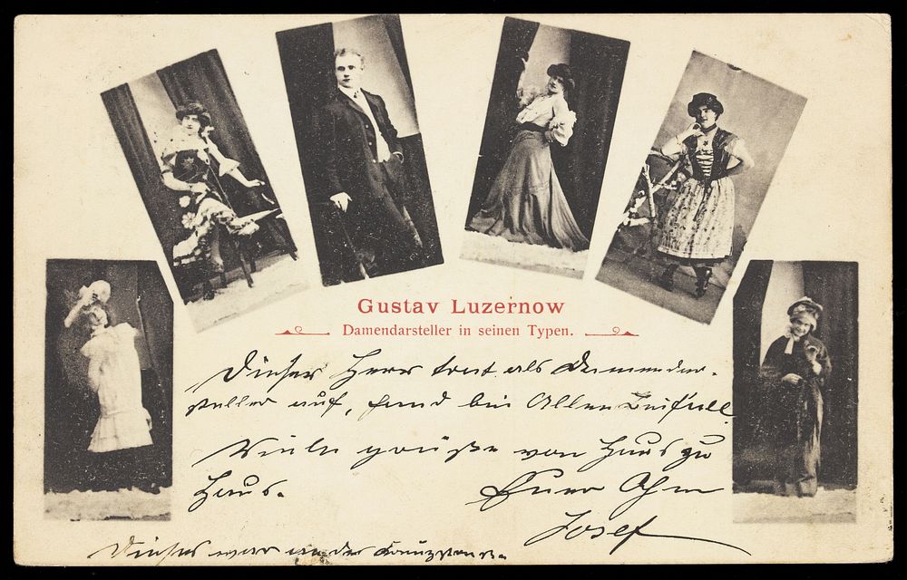 Gustav Luzernow in several small inset portraits.