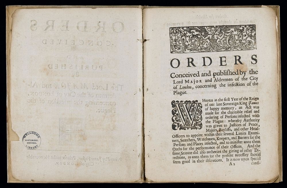 Orders conceived and published by the Lord Maior and Aldermen of the City of London, concerning the infection of the plague.